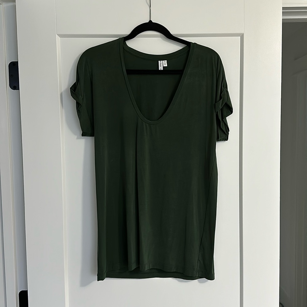 & Other Stories green short sleeved shirt size 8